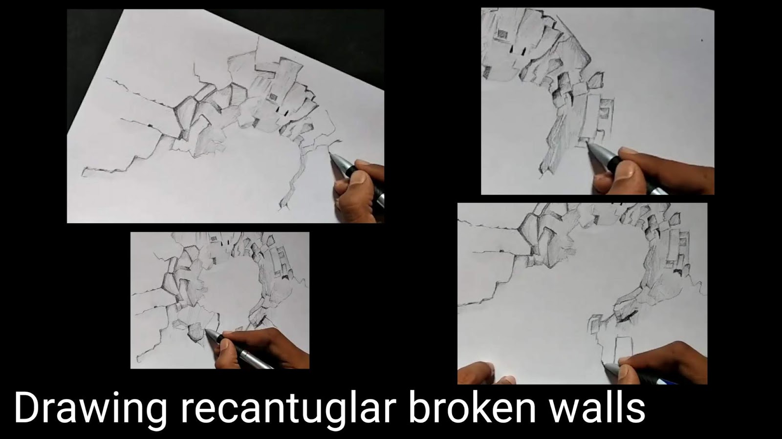 1600x899 How To Draw Broken Walls In Few Steps - Broken Wall Drawing