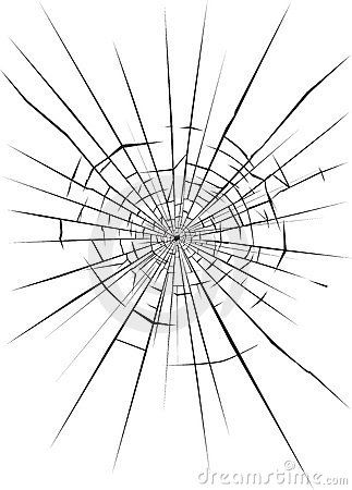 323x450 Smashed Glass Design - Broken Window Drawing