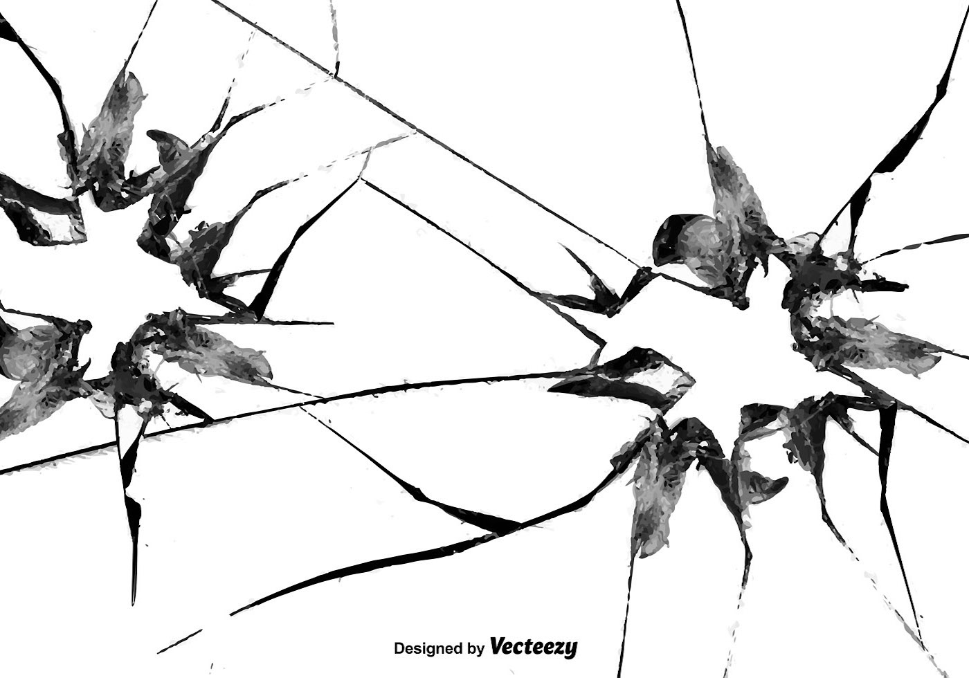 1400x980 Broken Window Free Vector Art - Broken Window Drawing