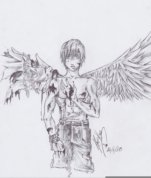 511x600 Broken Wings Drawing Free Images - Broken Wings Drawing