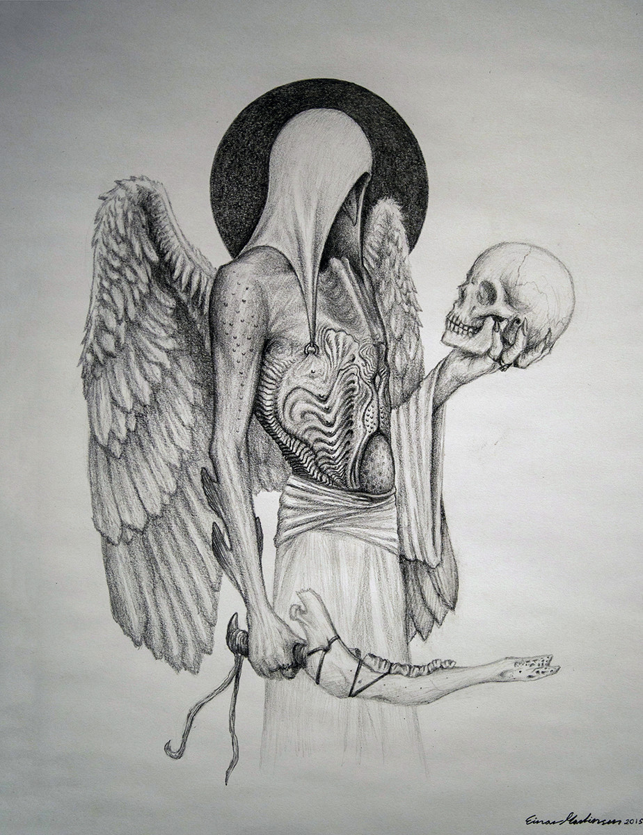 924x1200 Einar Martinsen - Broken Wings Drawing