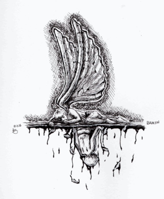 320x387 Inktober Day V Broken Wings Is Too Good To Not Draw - Broken Wings Drawing