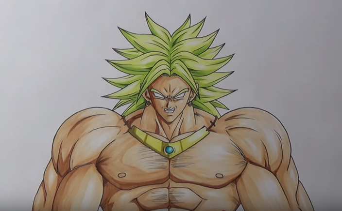 704x436 how to draw broly the legendary super saiyan - Broly Drawing