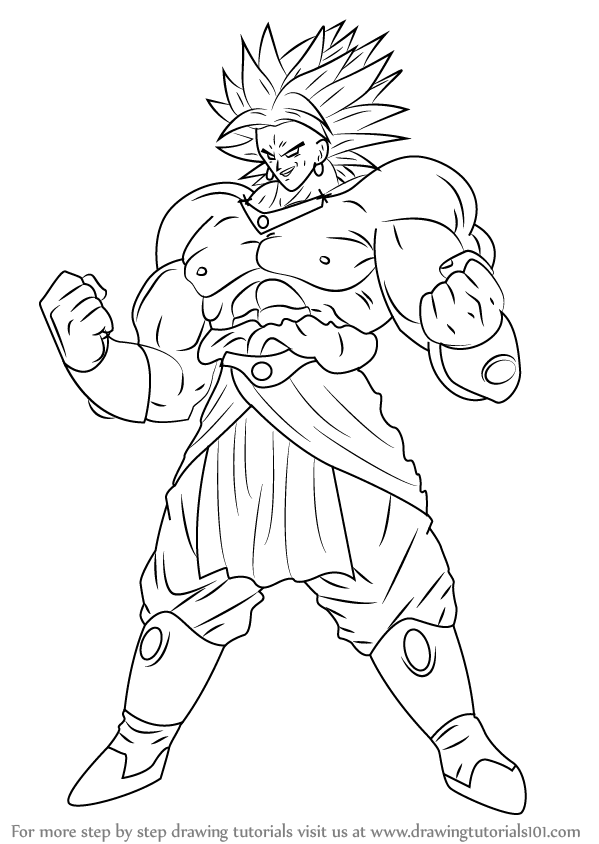 599x844 Learn How To Draw Broly From Dragon Ball Z - Broly Drawing
