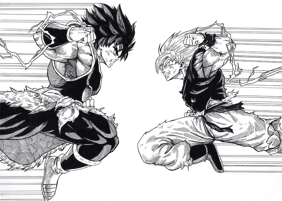 900x641 Son Goku Vs Broly Drawing - Broly Drawing