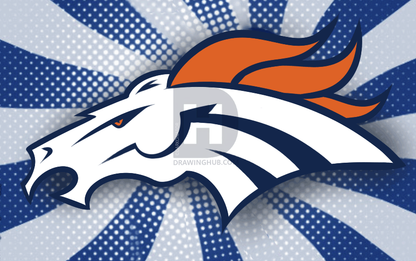 844x531 how to draw the denver broncos, step - Broncos Drawing