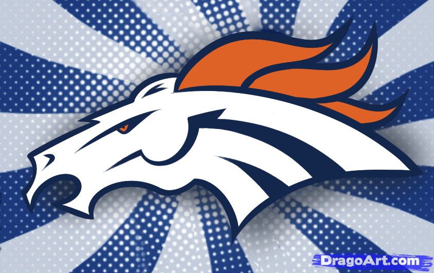 844x531 How To Draw The Denver Broncos, Step - Broncos Logo Drawing