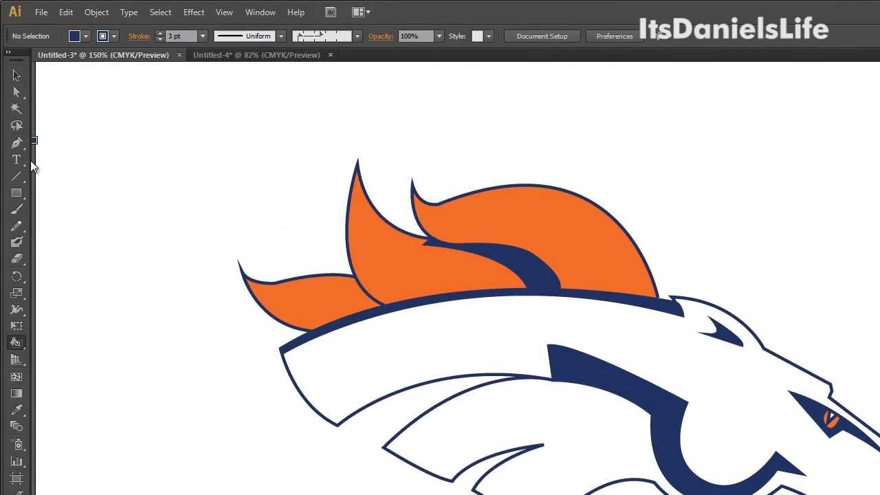 1280x720 Speed Drawing - Broncos Logo Drawing