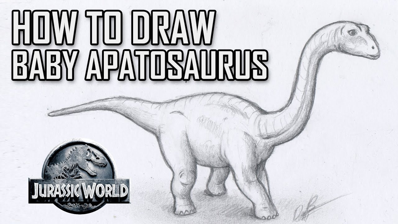 1280x720 How To Draw Baby Apatosaurus Brontosaurus From Jurassic World - Brontosaurus Drawing