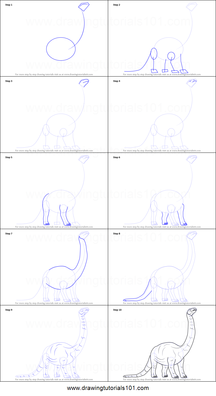 751x1376 How To Draw A Brontosaurus Dinosaur Printable Step - Brontosaurus Drawing