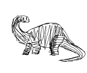 300x250 Kawaii Black And White Brontosaurus Drawing - Brontosaurus Drawing