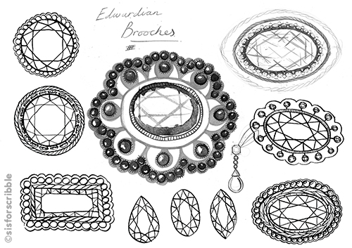 500x353 g is for s is for scribble - Brooch Drawing