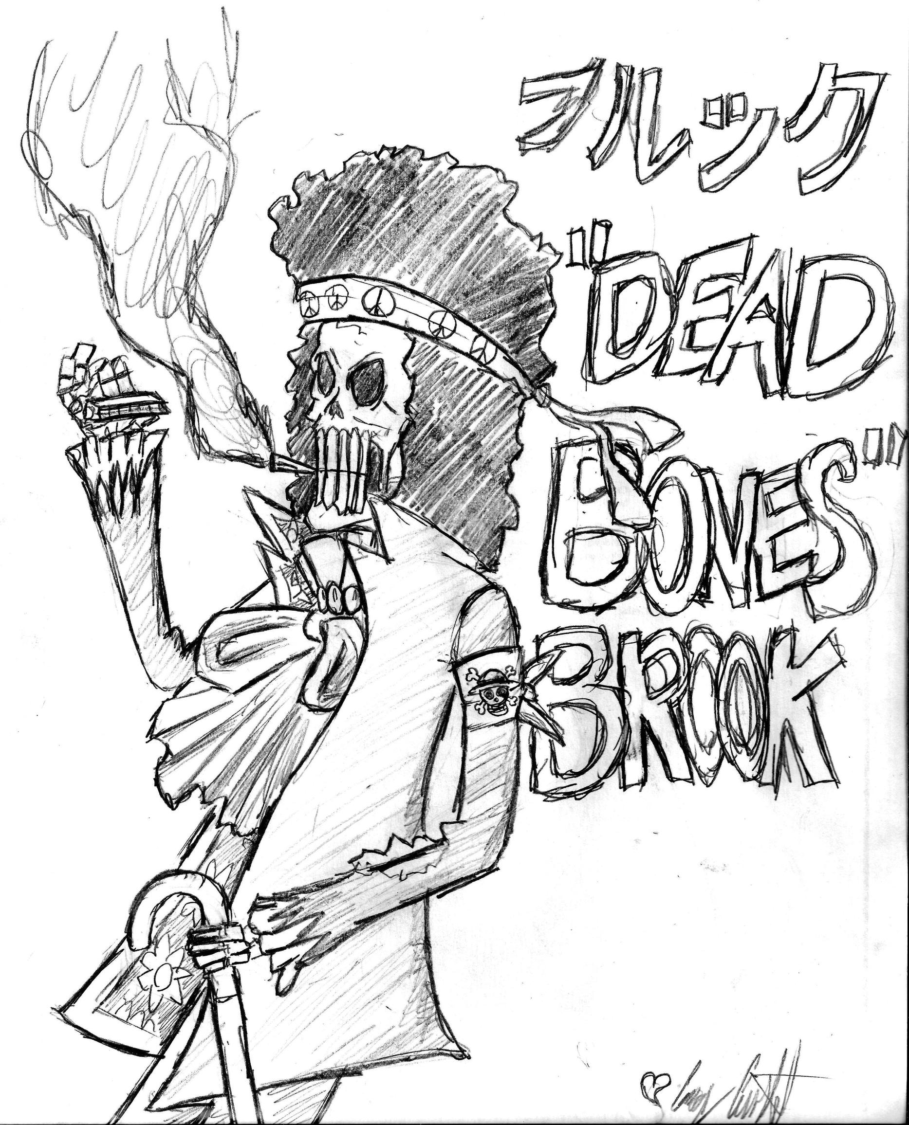 1867x2312 my drawing of brook i did a while back onepiece - Brook Drawing