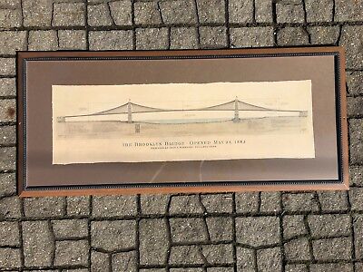 400x300 brooklyn bridge framed architectural drawing print john - Brooklyn Bridge Architectural Drawing