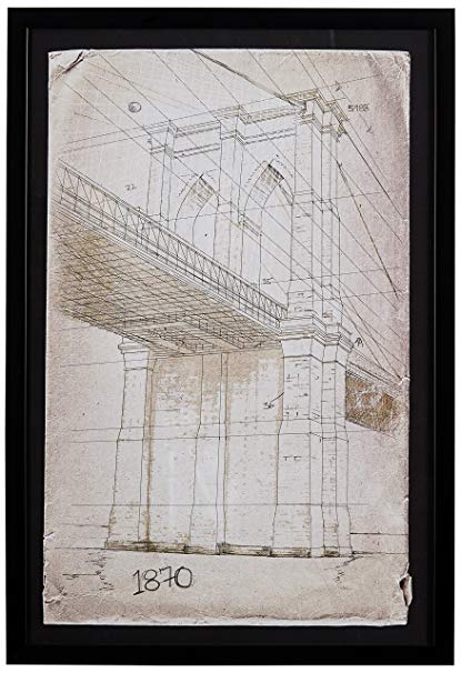 415x606 Modern Print Of Brooklyn Bridge Sketch, X - Brooklyn Bridge Architectural Drawing