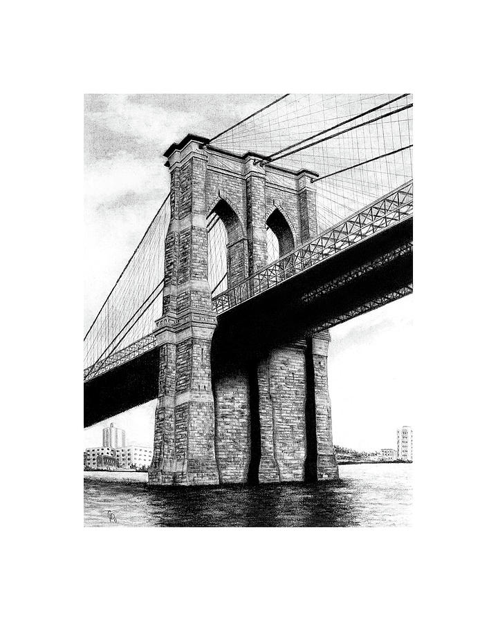 720x900 brooklyn bridge drawing - Brooklyn Bridge Drawing