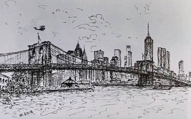 375x234 brooklyn bridge drawing - Brooklyn Bridge Drawing