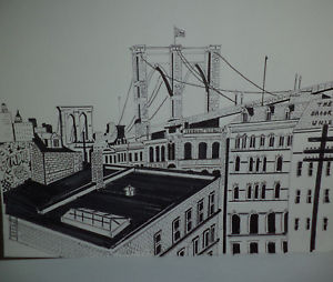 300x254 brooklyn bridge ink drawing ebay - Brooklyn Bridge Drawing