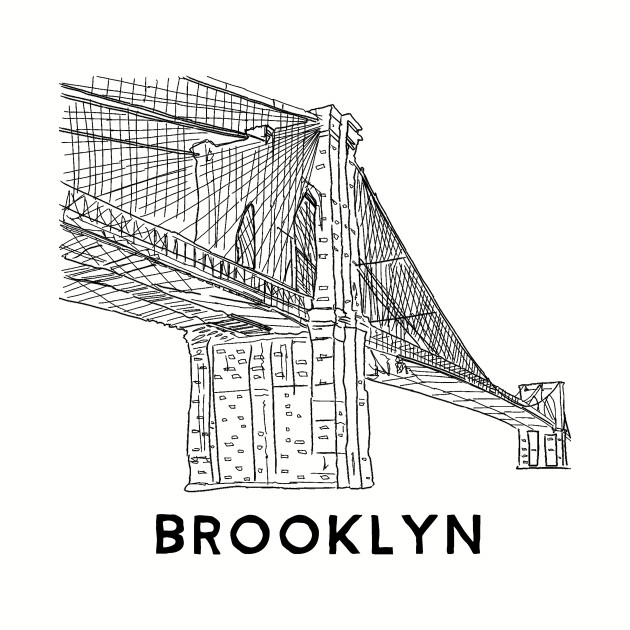 630x630 brooklyn bridge line drawing new york city - Brooklyn Bridge Drawing