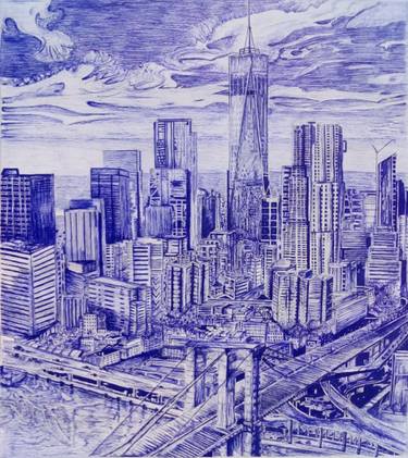 375x421 brooklyn bridge drawing - Brooklyn Bridge Drawing