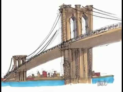 480x360 how to draw the brooklyn bridge - Brooklyn Bridge Drawing