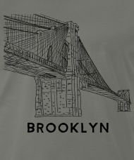 190x228 Brooklyn Bridge Line Drawing New York City Men's Premium T Shirt - Brooklyn Bridge Line Drawing