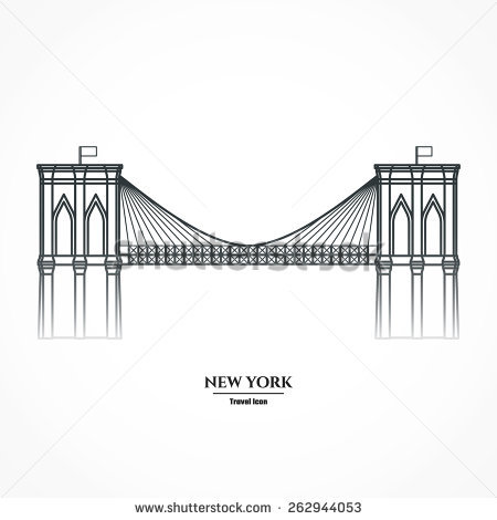 450x470 Brooklyn Bridge Silhouette Drawing Great Free Clipart - Brooklyn Bridge Line Drawing