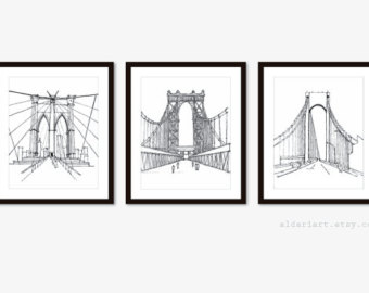 340x270 Brooklyn Bridge Etsy - Brooklyn Bridge Line Drawing