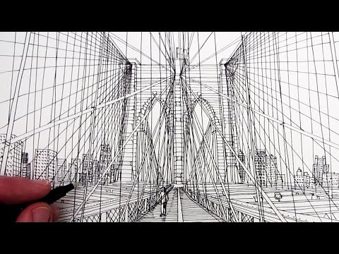 480x360 How To Draw Brooklyn Bridge Line Drawing - Brooklyn Bridge Line Drawing