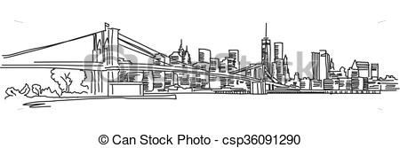 Brooklyn Bridge Line Drawing At Paintingvalley.com 