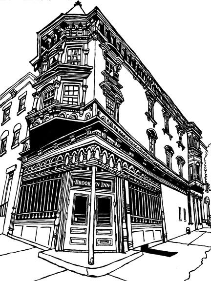 432x576 Brooklyn Inn Original Drawing Of A Classic New York Bar John - Brooklyn Drawing