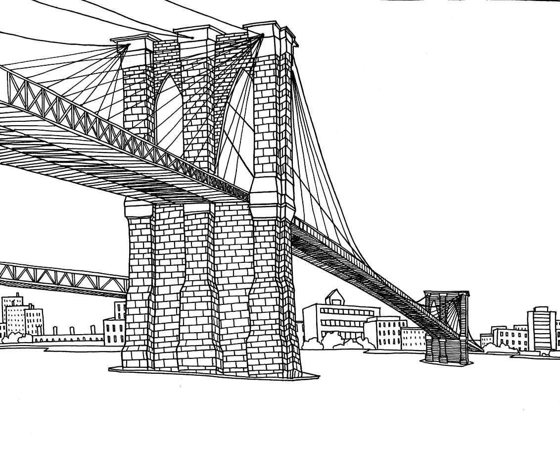 1132x907 Free Coloring - Brooklyn Drawing