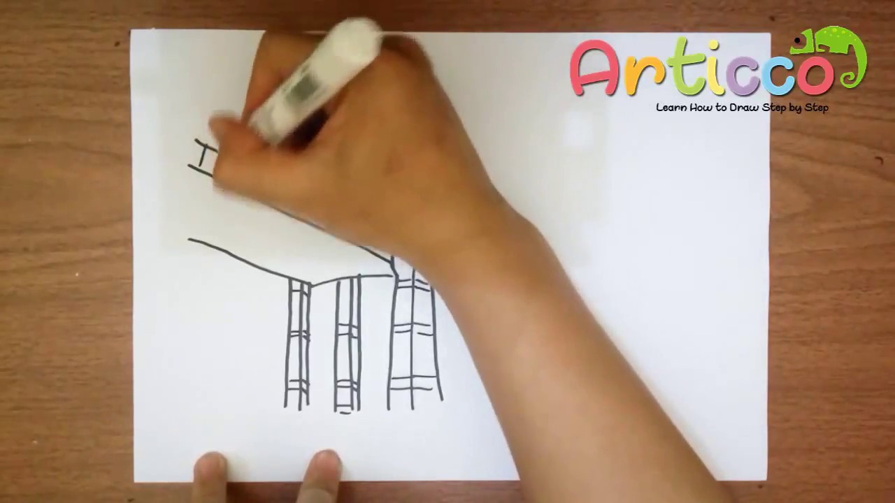 1280x720 How To Draw Brooklyn Bridge Step - Brooklyn Drawing