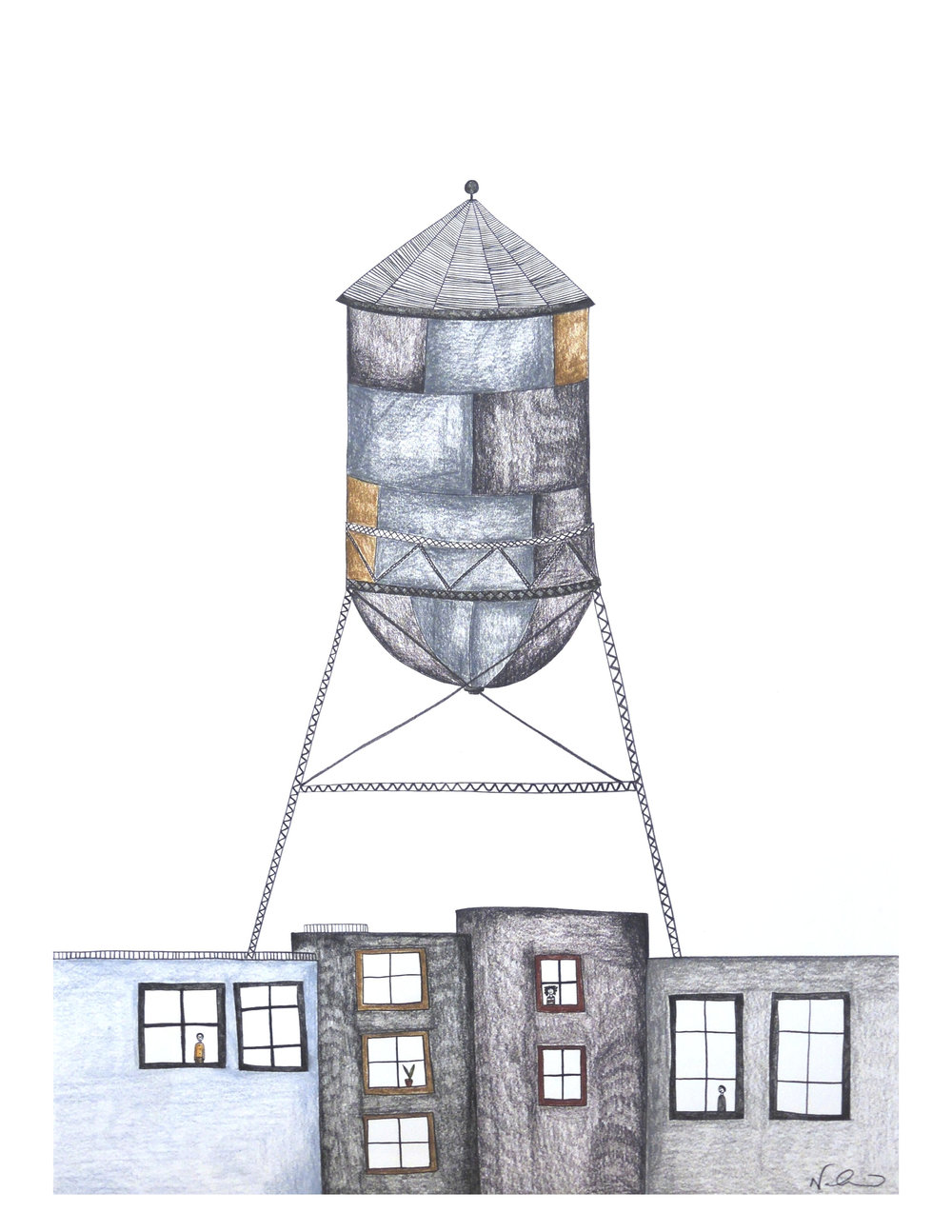 1000x1294 Williamsburg - Brooklyn Drawing