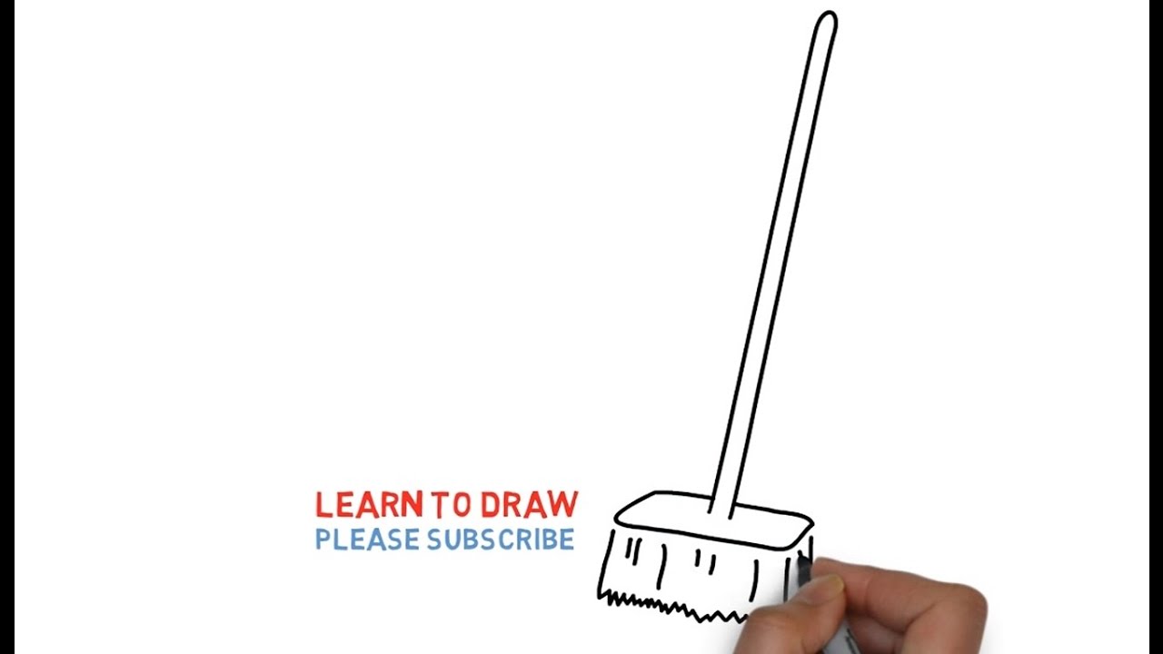 1280x720 how to draw a broom step - Broom Drawing