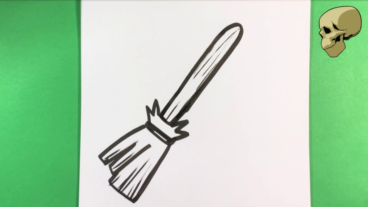 1280x720 how to draw a witch broom halloween drawings - Broom Drawing