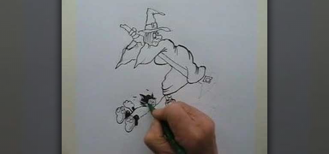 1280x600 How To How To Draw A Witch On A Broomstick Drawing - Broomstick Drawing