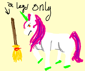 300x250 unicorn doesn't know how to ride a broomstick drawing - Broomstick Drawing
