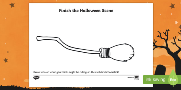630x315 witch's broomstick drawing worksheet worksheet - Broomstick Drawing