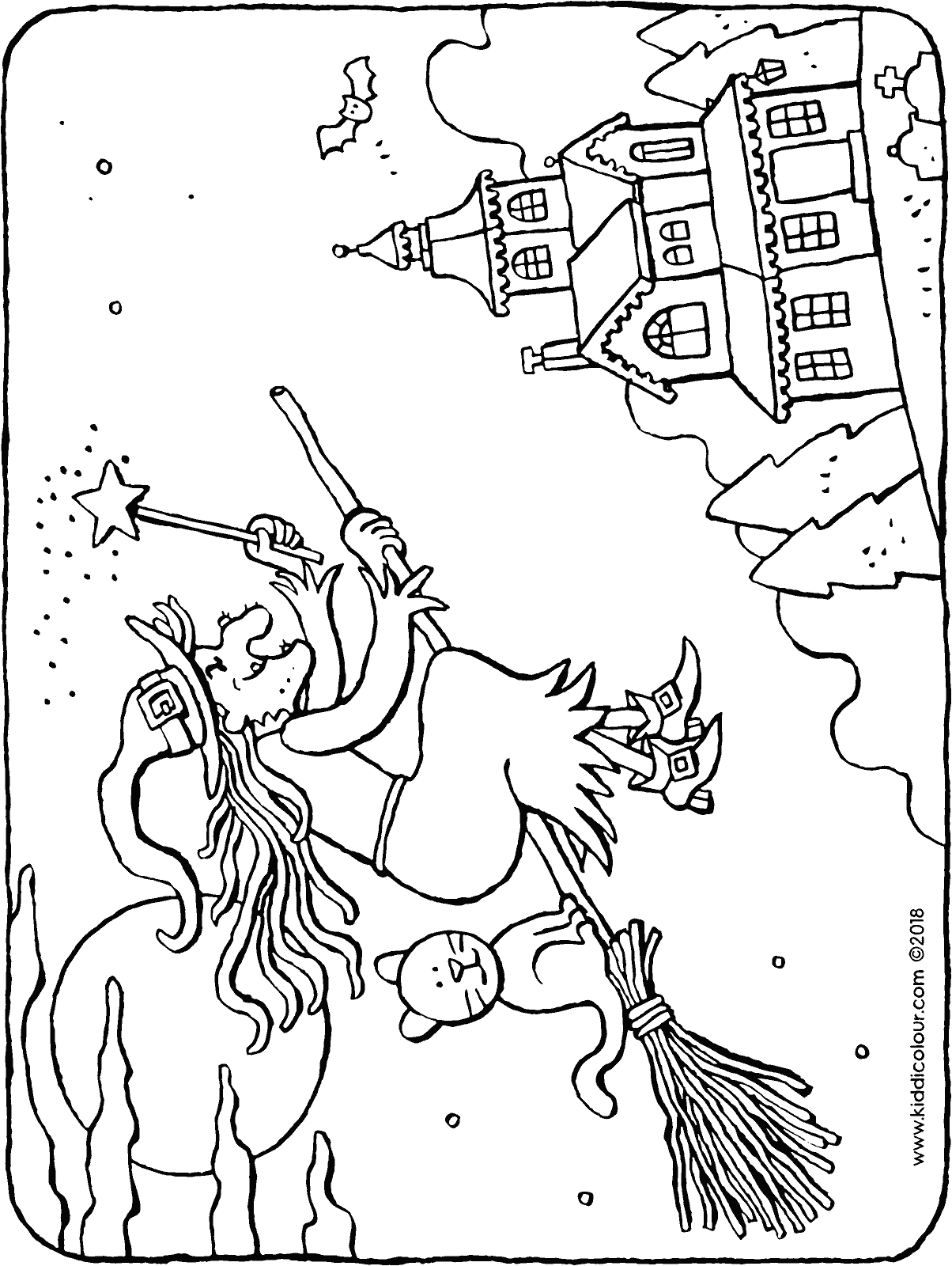 1204x1600 Witch On Broomstick - Broomstick Drawing