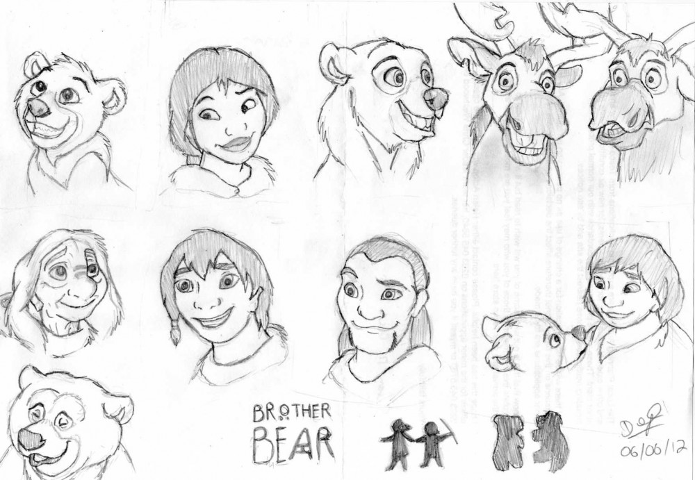 1000x691 Fanart Tlkcrazer - Brother Bear Drawing