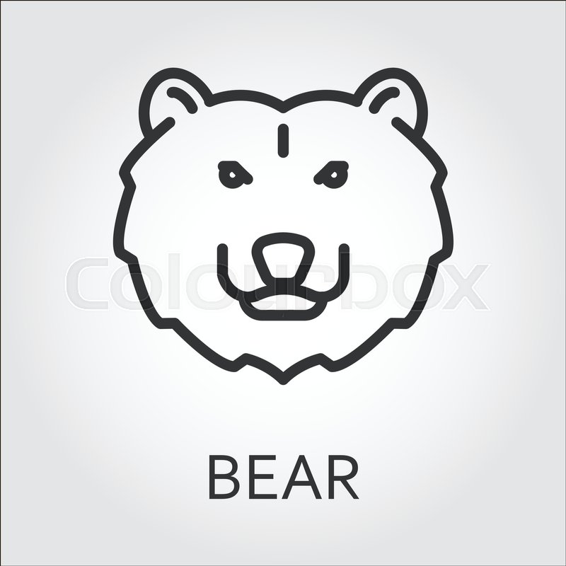 800x800 Black Flat Simple Icon Style Line Art Stock Vector Colourbox - Brown Bear Line Drawing