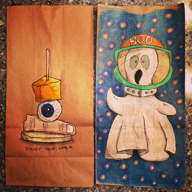 640x640 Mom Draws Inspiring Illustrations On Her Kids' Lunch Bags Every Day - Brown Paper Bag Drawing