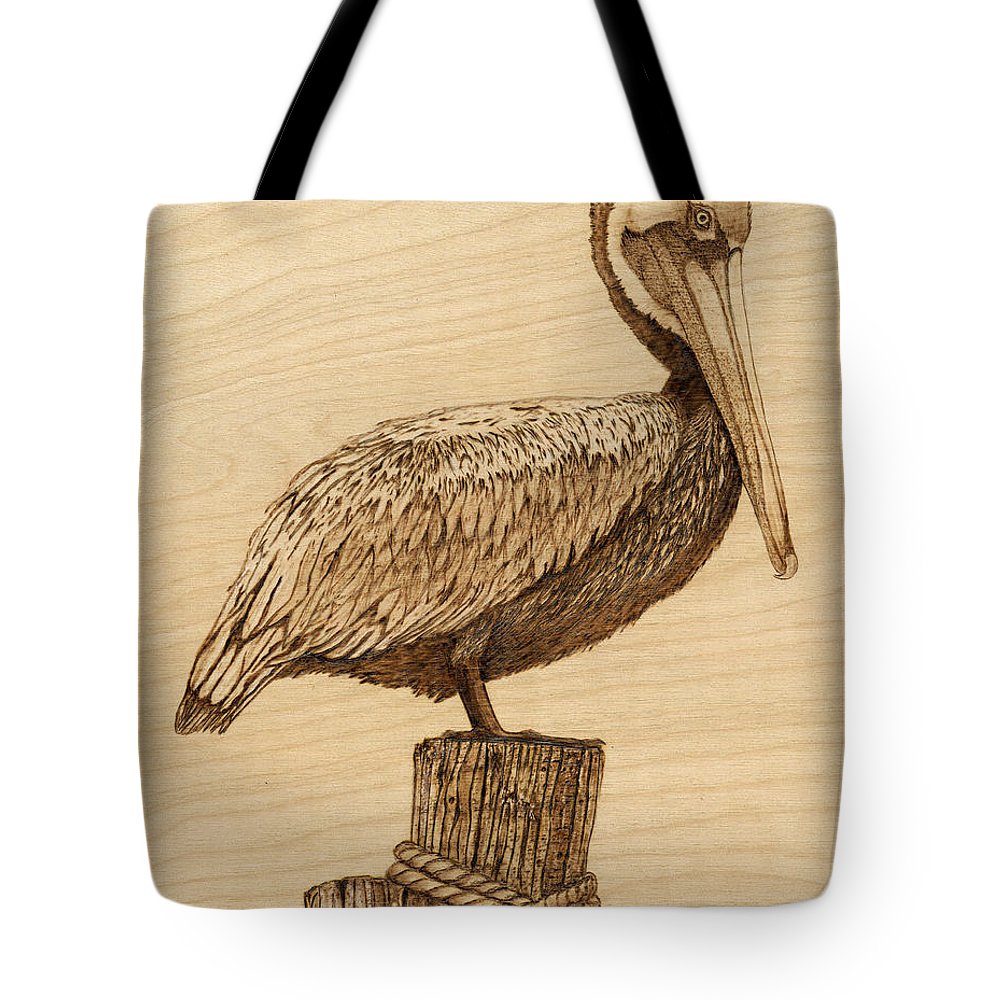 1000x1000 brown pelican tote bag for sale - Brown Pelican Drawing
