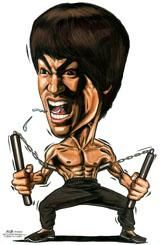 161x245 Character Drawings Of Famous People Cartoon Caricature Of Bruce - Bruce Lee Cartoon Drawing