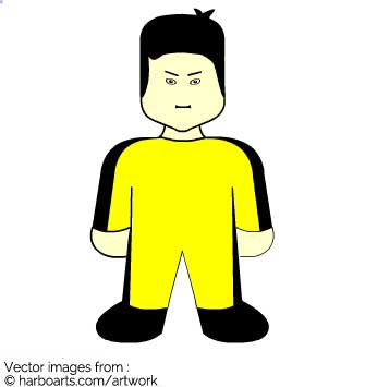 335x355 download bruce lee jumpsuit vector drawing - Bruce Lee Cartoon Drawing