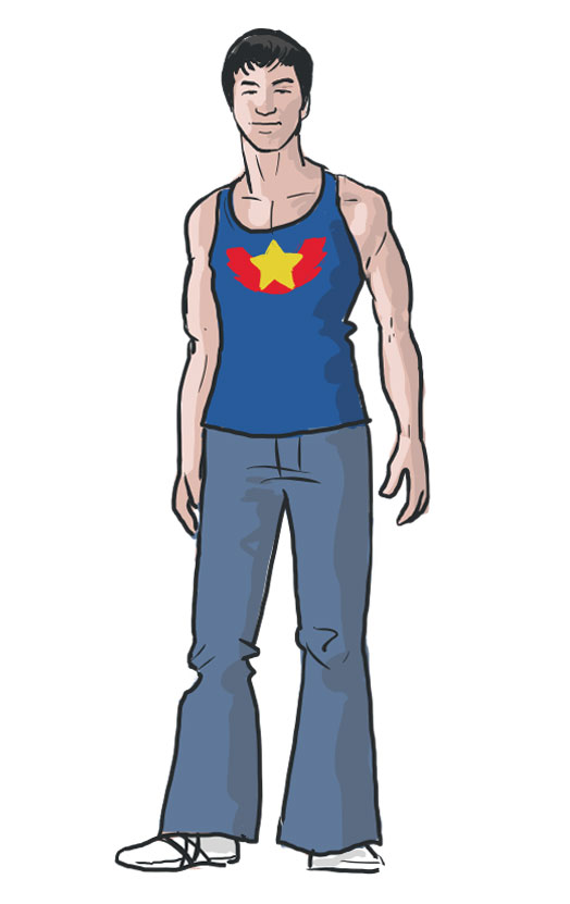 524x831 Little Dragon - Bruce Lee Cartoon Drawing