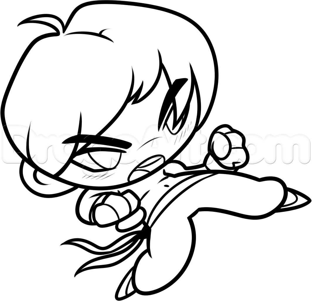 1065x1029 Step How To Draw Chibi Bruce Lee - Bruce Lee Cartoon Drawing