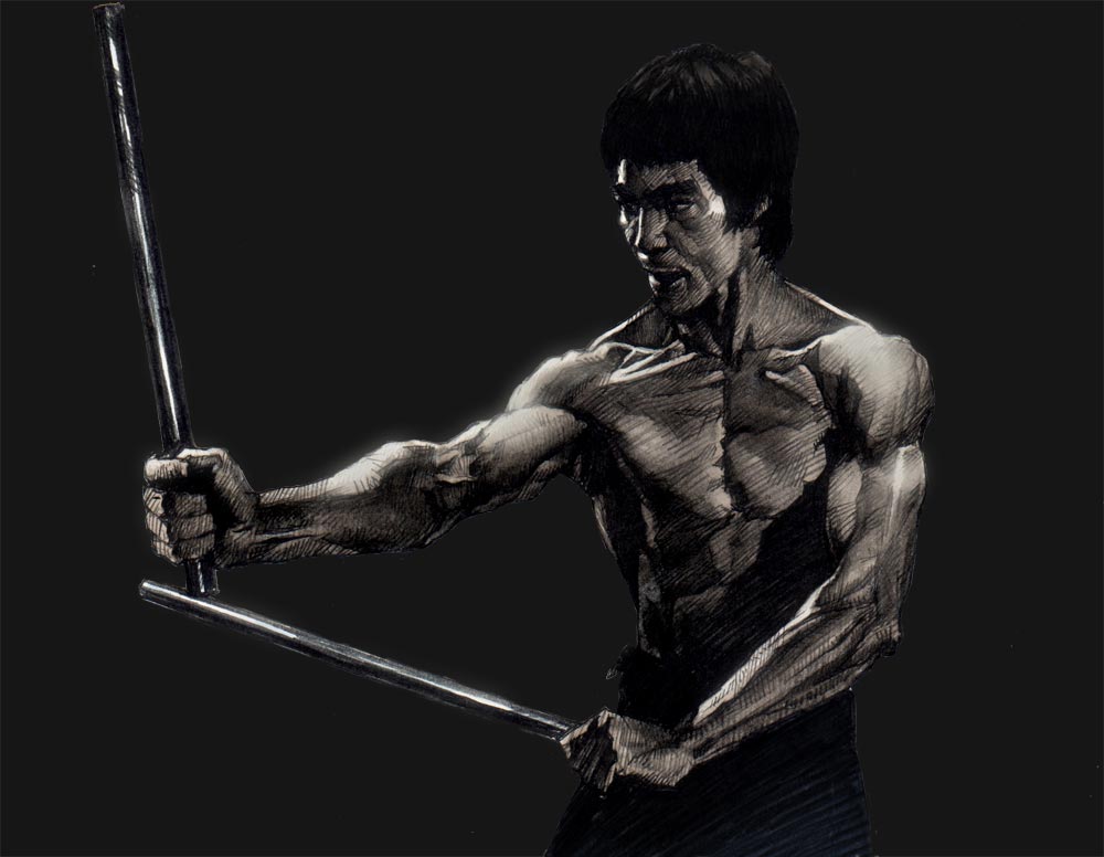 1000x776 the fit body of bruce lee - Bruce Lee Cartoon Drawing