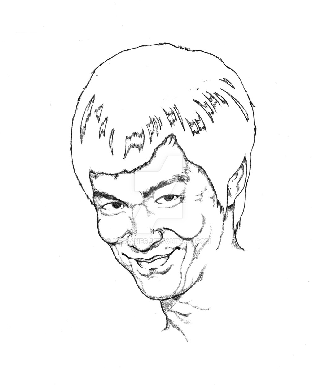 1024x1261 the grin of bruce lee - Bruce Lee Cartoon Drawing